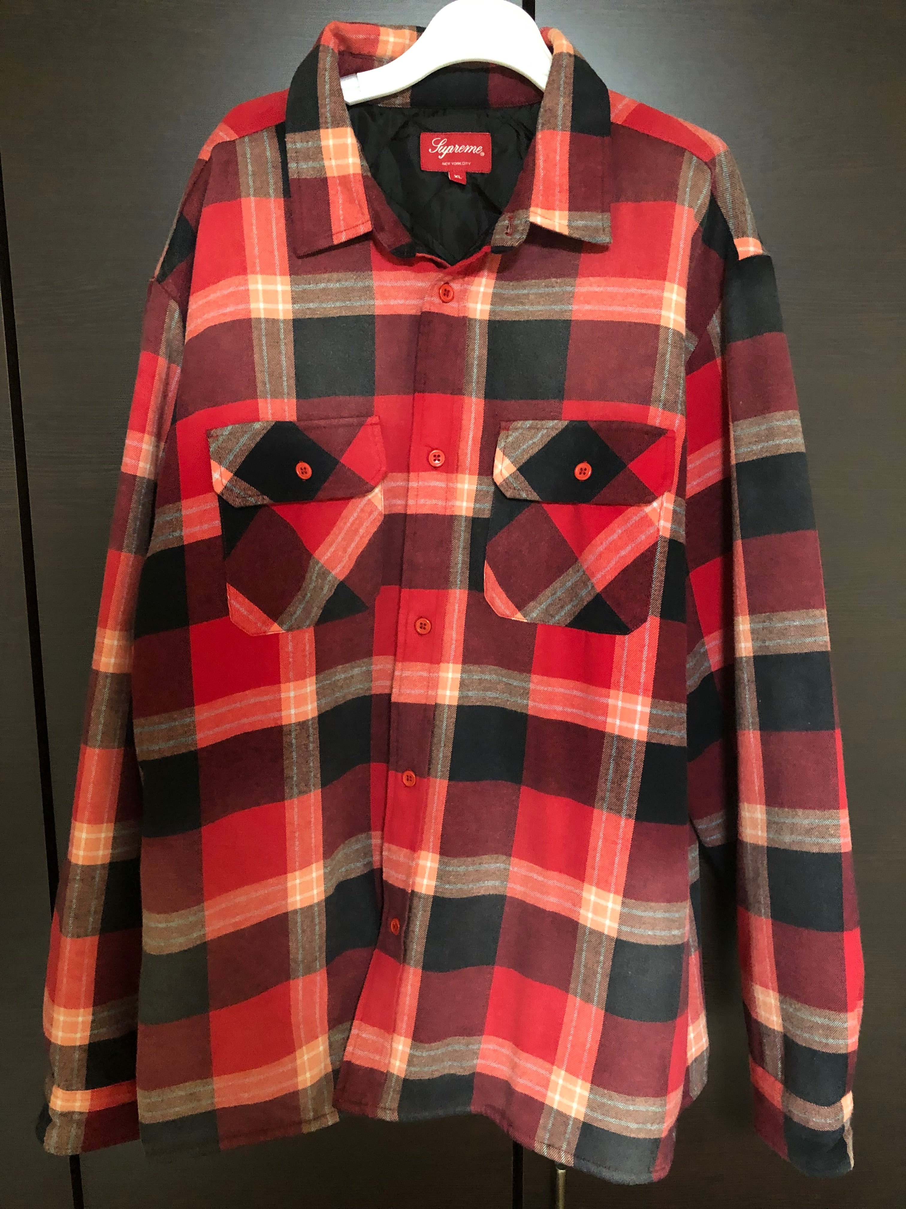 Supreme Quilted Flannel Shirt "Red"