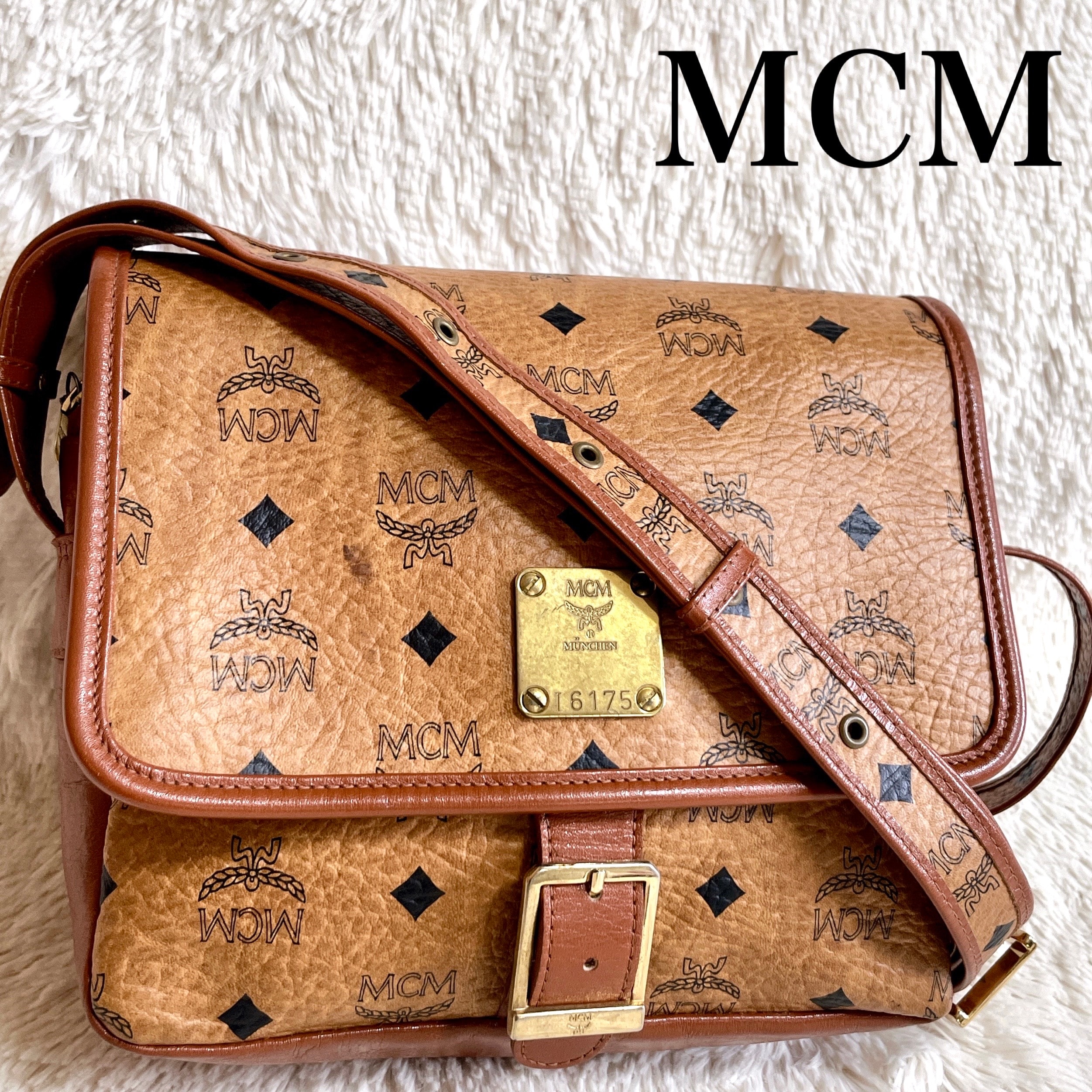 MCM ヴィセトス PVC レザー フラップ ショルダーバッグ クロスボディ