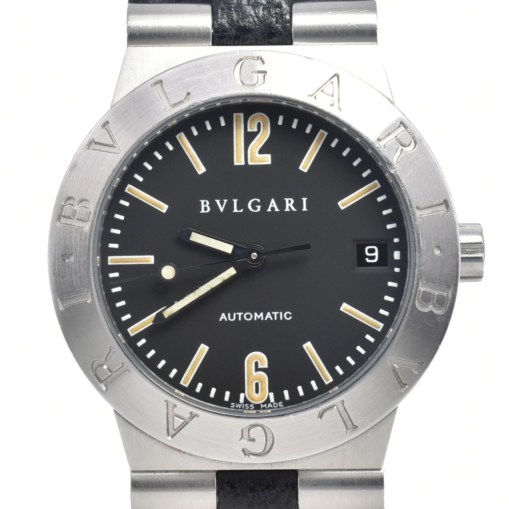ブルガリ BVLGARI LC35S ディアゴノスポーツ デイト ブラック 自動巻き ユニセックス 良品 腕時計 H#147560