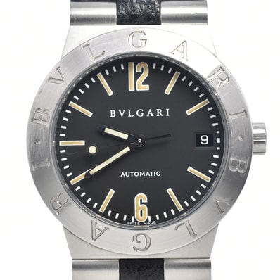 ブルガリ BVLGARI LC35S ディアゴノスポーツ デイト ブラック 自動巻き ユニセックス 良品 腕時計 H#147560