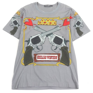 極美品 ドルチェ&ガッバーナ 半袖Tシャツ グレー メンズ 46