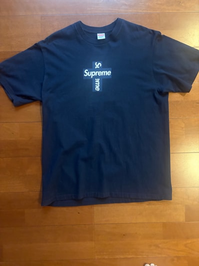 Supreme Cross Box Logo Tee "Navy"