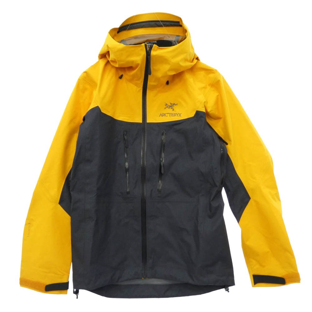 ARC'TERYX アークテリクス 23SS X000006454 Alpha Jacket Men's GORE-TEX アルファ ジャケット メンズ ゴアテックス マウンテン パーカー フード シェル ジャケット イエロー XS【極上美品】【中古】