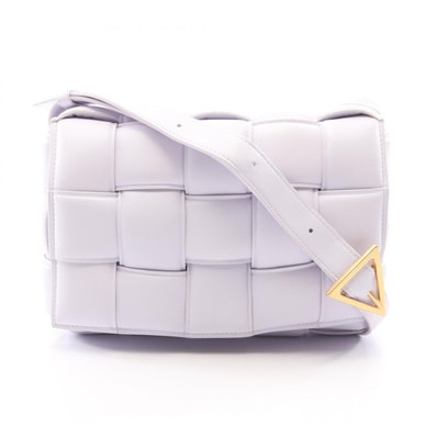 ボッテガヴェネタ BOTTEGA VENETA パデッド カセット ショルダーバッグ バッグ レザー レディース パープル系 【中古】