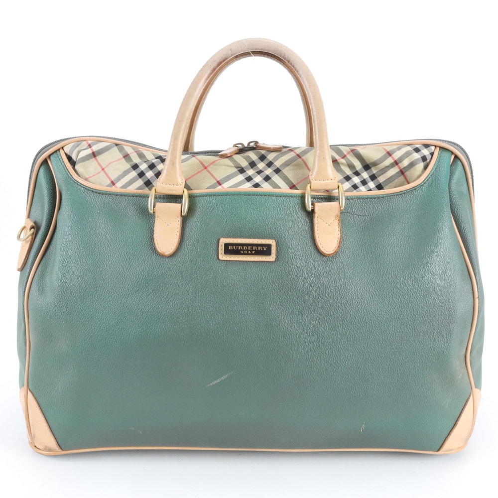 バーバリー ノバ チェックボストン バッグ レザー×ナイロン