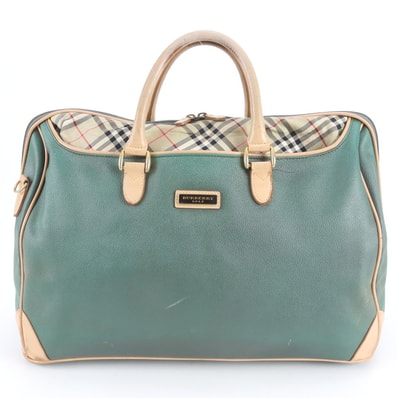 バーバリー ノバ チェックボストン バッグ レザー×ナイロン