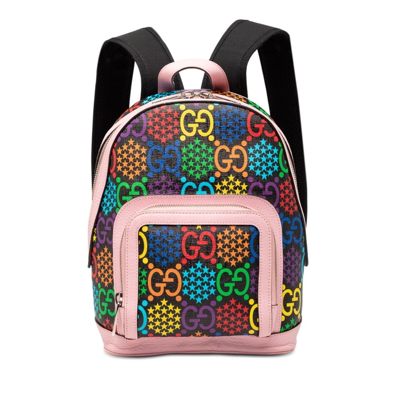 グッチ GGサイケデリック リュック デイパック バックパック 601296 ピンク マルチカラー PVC レザー レディース GUCCI 【中古】