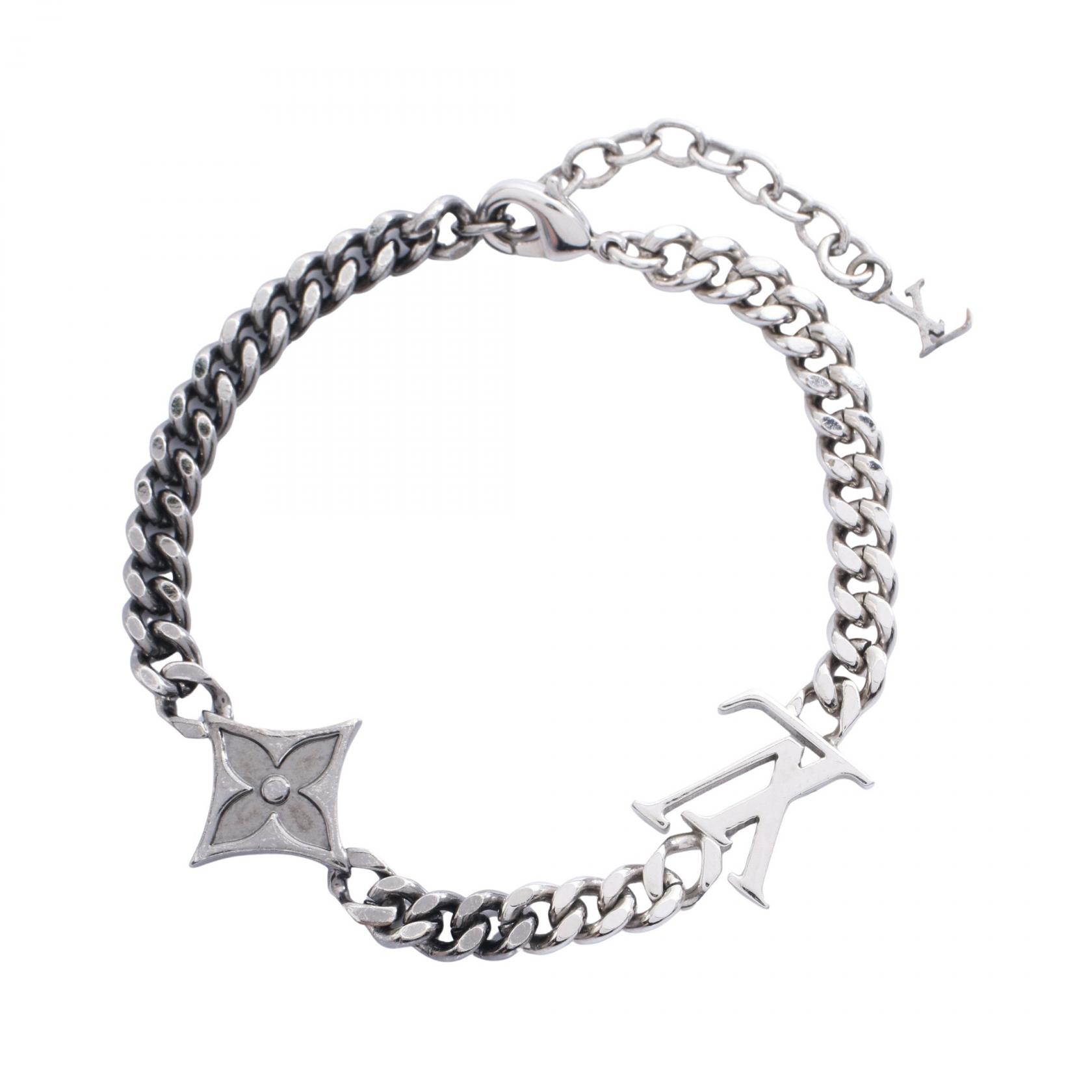 ルイ・ヴィトン LOUIS VUITTON LVインスティンクト ブレスレット アクセサリー ステンレススチール シルバー メンズ シルバー系 M00508 【中古】