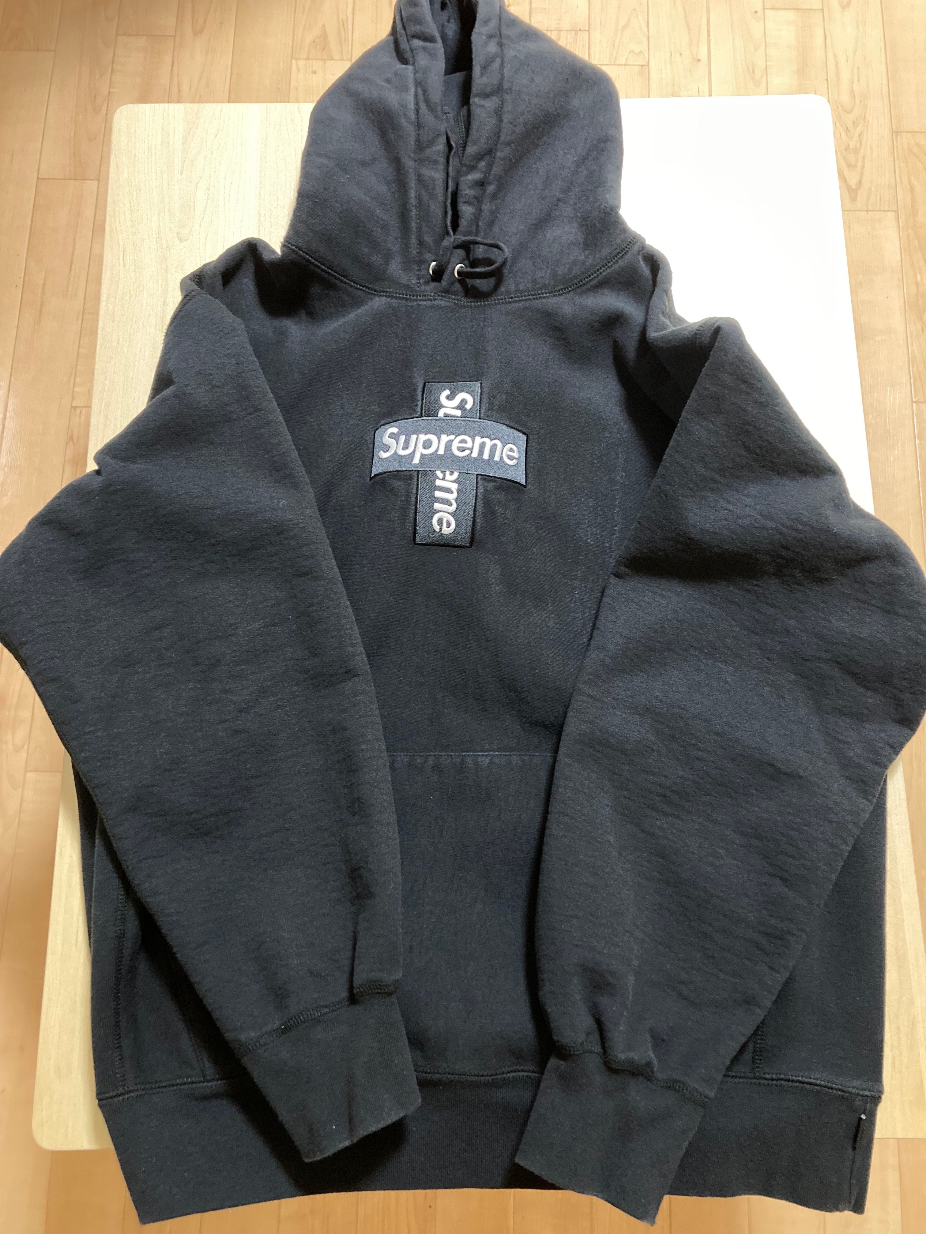 Supreme Cross Box Logo Hooded Sweatshirt "Black"
