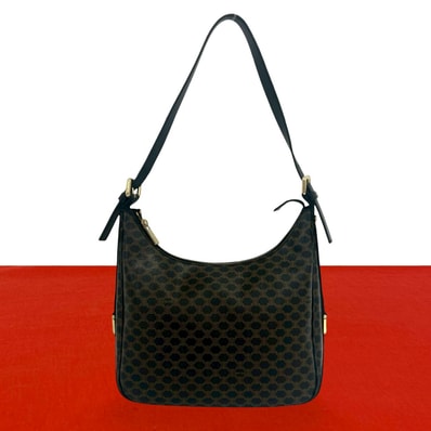 CELINE セリーヌ マカダム ブラゾン ロゴ 柄 PVC レザー ショルダーバッグ ブラック
28400
