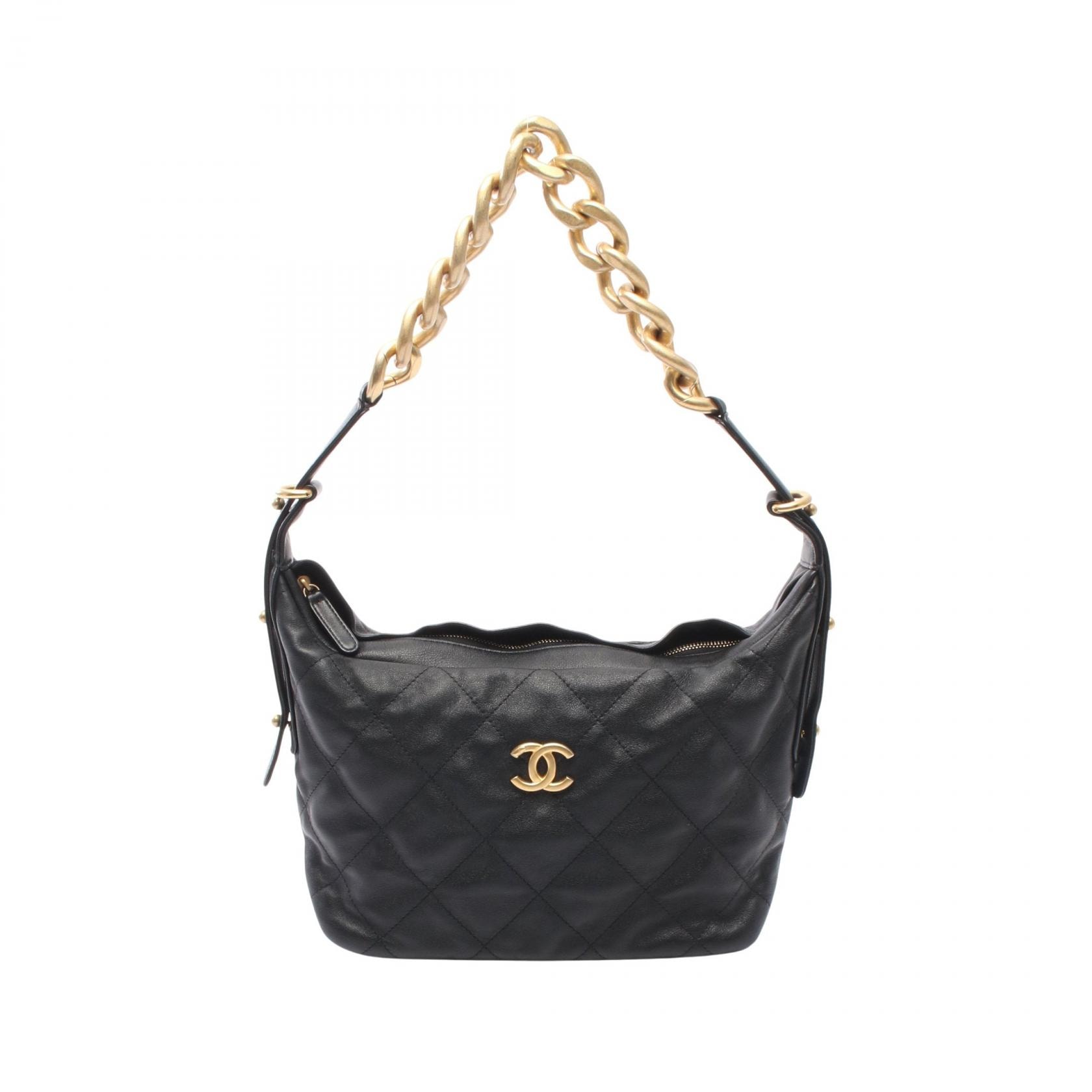 シャネル CHANEL マトラッセ ホーボーバッグ ショルダーバッグ バッグ ラムスキン(羊革) レディース ブラック系 【中古】