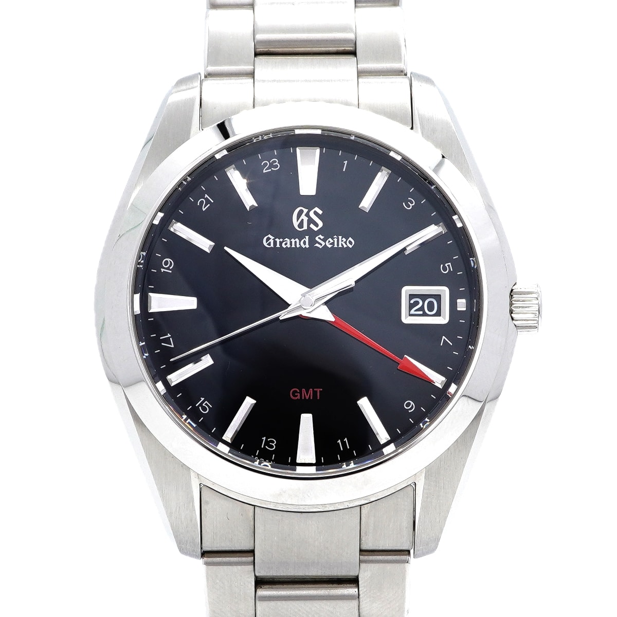 【6wic0210】セイコー グランドセイコー GMT SBGN013/9F86-0AF0 黒文字盤【中古】腕時計 メンズ
