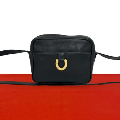 GUCCI グッチ ホースシュー 金具 レザー ショルダーバッグ ブラック
55904