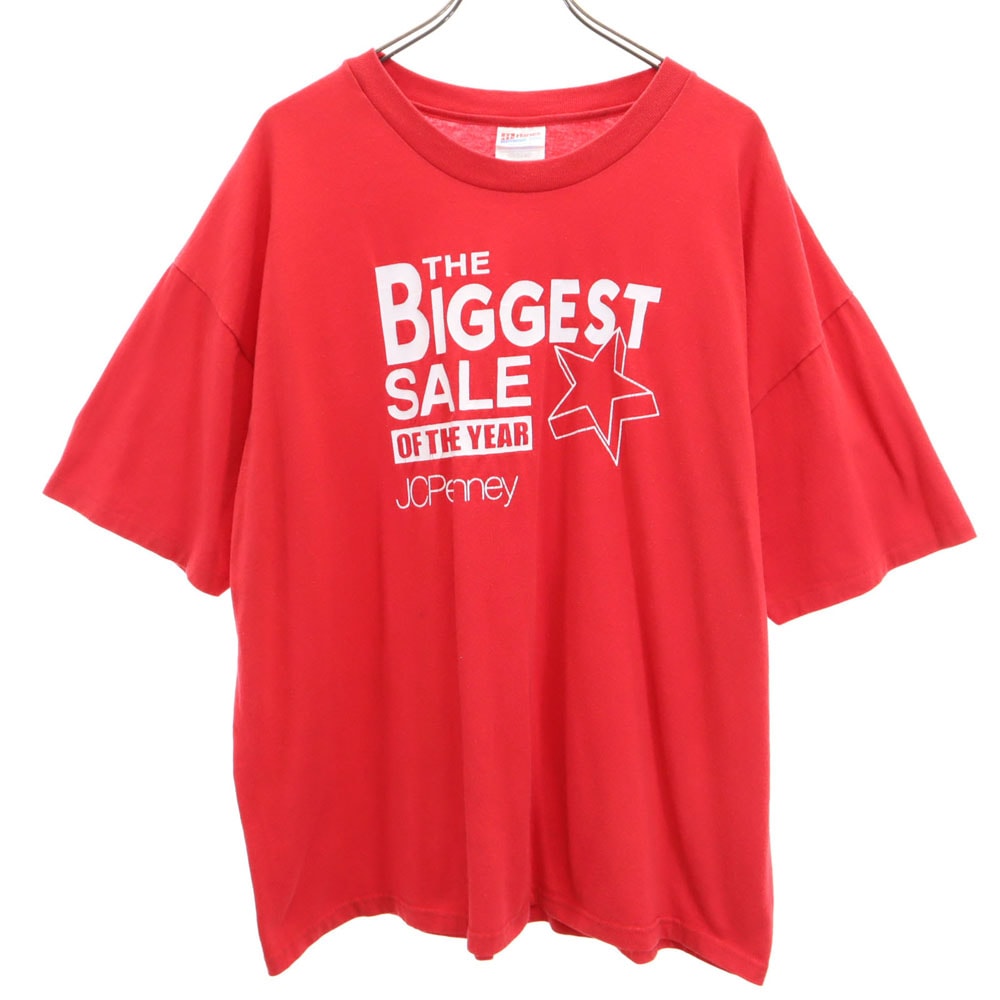 Hanes ヘインズ 90s 半袖 Tシャツ XL レッド JC Penney オールド ヴィンテージ