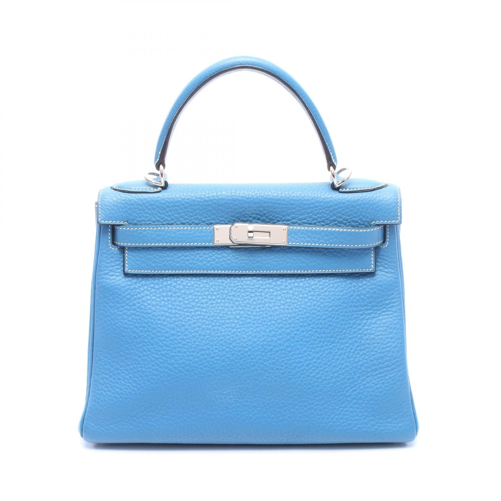 エルメス HERMES ケリー28 内縫い 2WAY ハンドバッグ バッグ レザー トリヨンクレマンス トリヨンクレマンス ブルージーン □J刻印(2006年製造) レディース ブルー系 【中古】