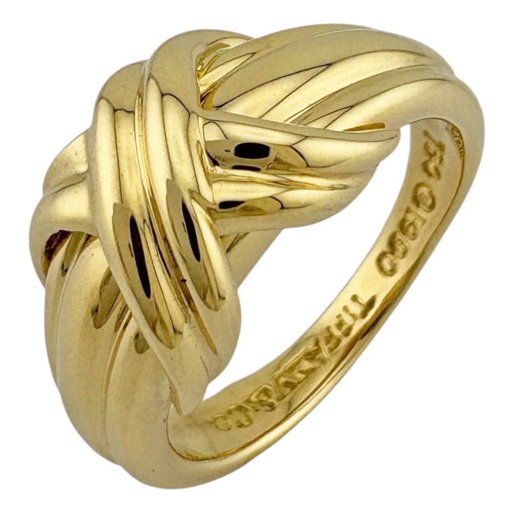 ティファニー シグネチャー リング 指輪 9号 18金 K18イエローゴールド レディース TIFFANY&Co.  中古