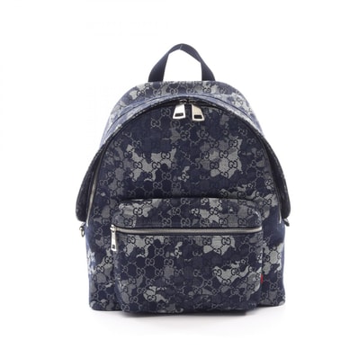 グッチ GUCCI GGデニム リュックサック バックパック バッグ デニム メンズ レディース ネイビー系 849008 【中古】
