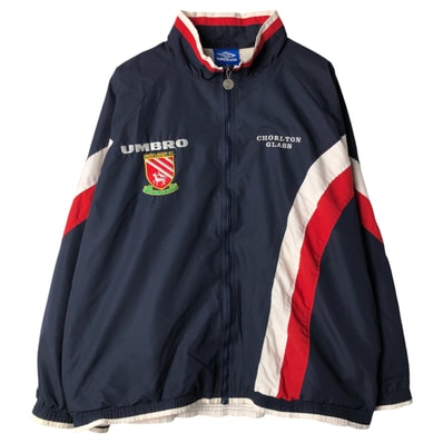 古着 アンブロ UMBRO ドロイルズデンFC ロゴ刺繍 ウインドブレーカー 中国製 XL メンズXL相当 薄手 フルジップ 長袖/eaa606930