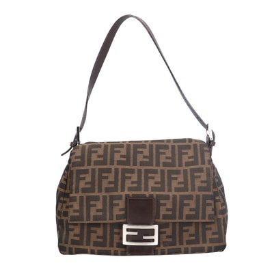 フェンディ マンマバケット ズッカ ショルダーバッグ キャンバス 26325 ブラウン レディース FENDI 中古
