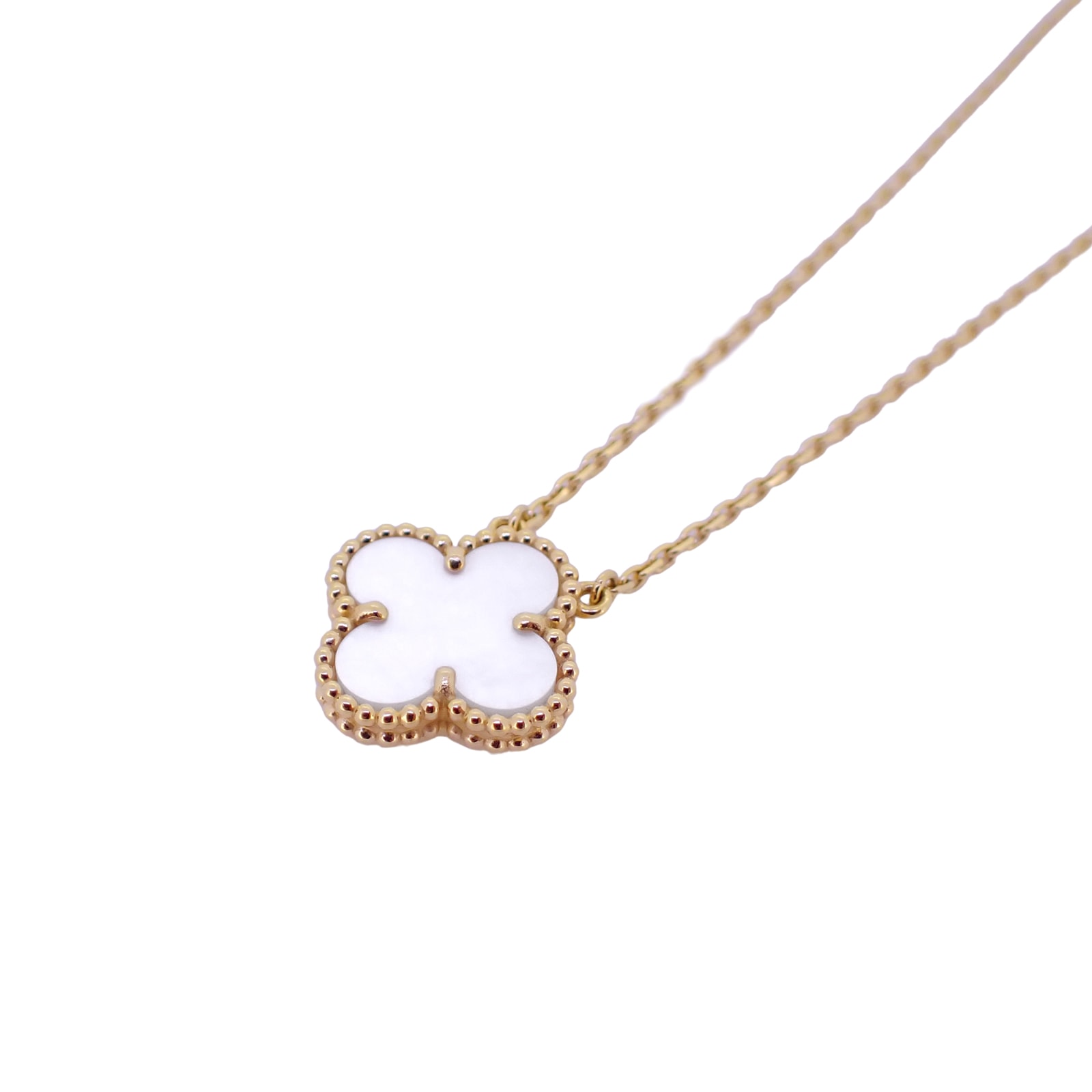 Van Cleef & Arpels ヴァンクリーフ&アーペル ヴィンテージアルハンブラ K18YG マザーオブパール VCARA45900 ゴールド レディース ネックレス