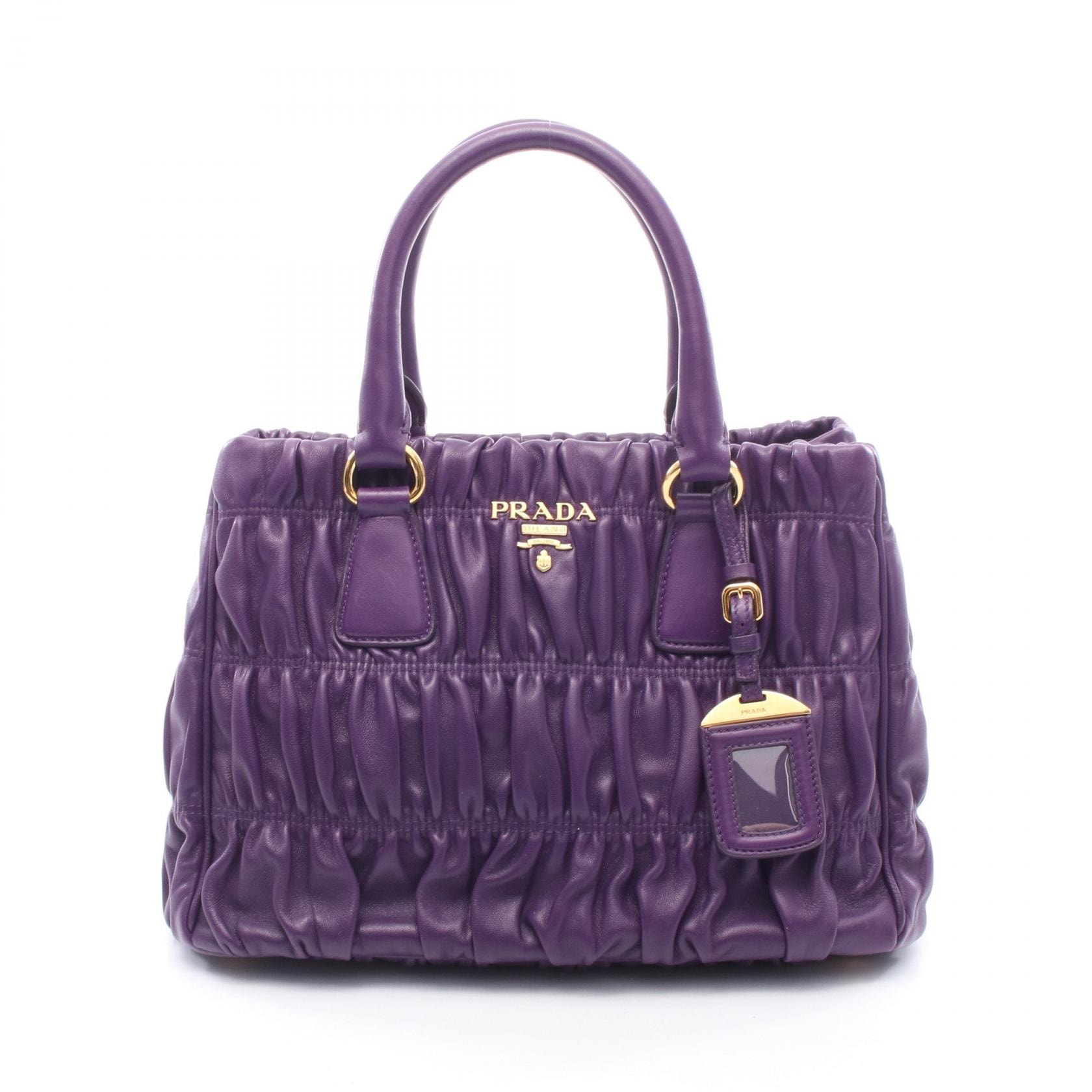 プラダ PRADA ハンドバッグ バッグ レザー レディース パープル系 【中古】