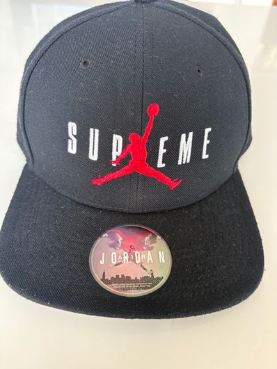 Supreme NIKE Air Jordan 6-Panel Cap "Black"