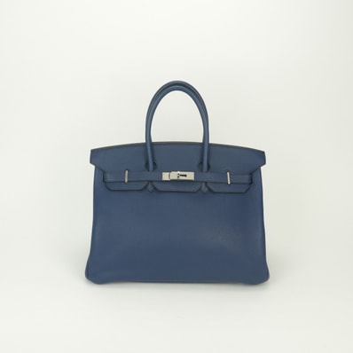 エルメス HERMES バーキン35 バーキン 35 バッグ トートバッグ トリヨンクレマンス ブルー Blue 青 シルバー金具 ハンドバッグ