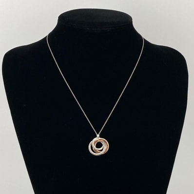 TIFFANY&Co.(ティファニー) 1837 インターロッキング サークル 2012METAL Ag925 ネックレス 5.14g シルバー×ピンクゴールド