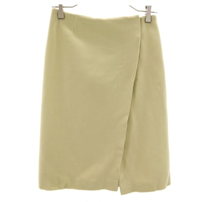 Emporio Armani エンポリオアルマーニ 90s イタリア製 ウールブレンド オールド ミディ丈 ラップスカート 38 クリーム系