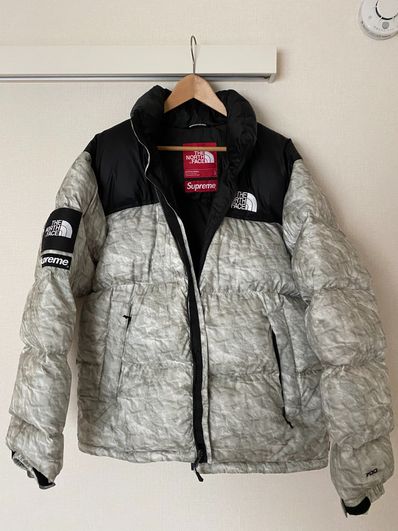 Supreme x The North Face Nuptse Jacket "White Paper Print"