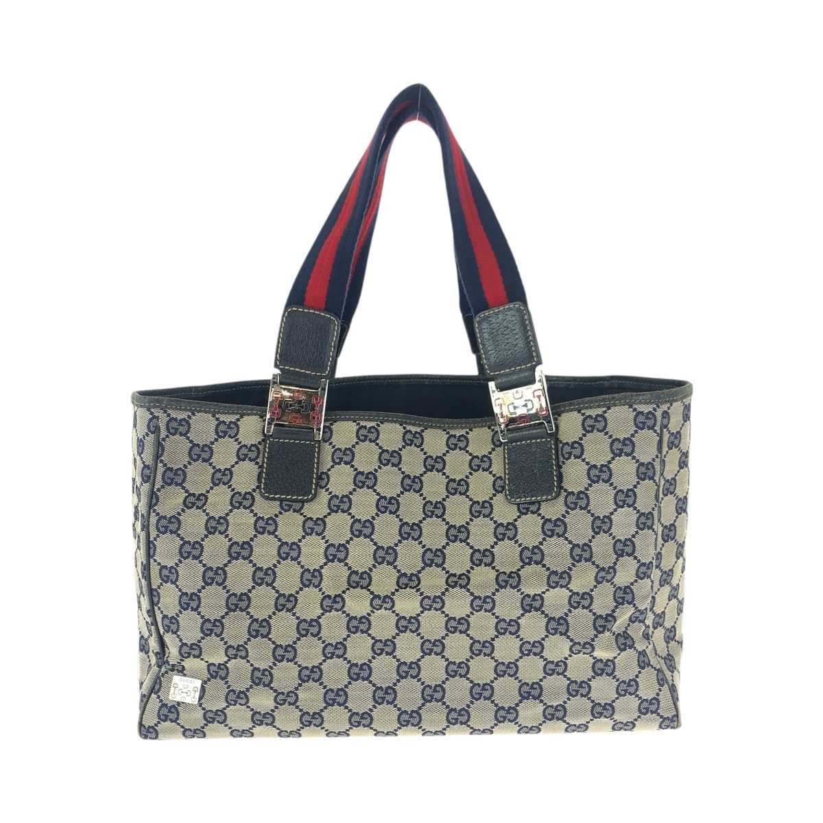 GUCCI グッチ シェリーライン ネイビー シルバー金具 GGキャンバス レザー/ トートバッグ ショルダーバッグ 601697 【中古】