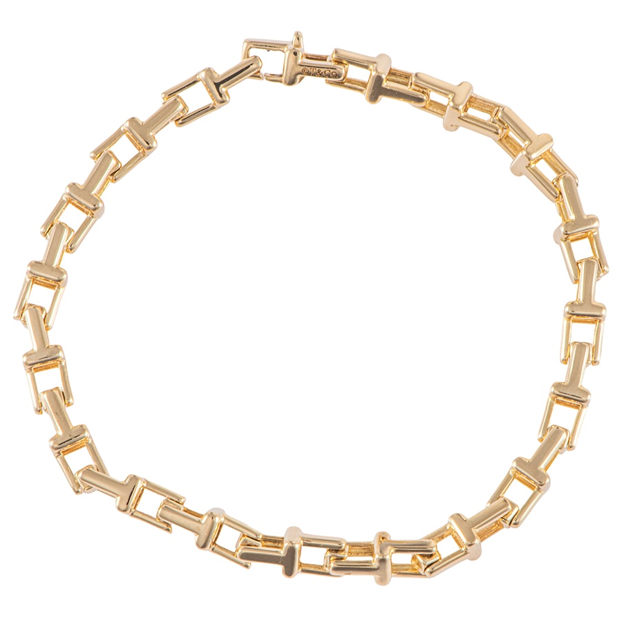 TIFFANY&Co. ティファニー ティファニーT ナロー チェーン ブレスレット K18YG ゴールド【中古】