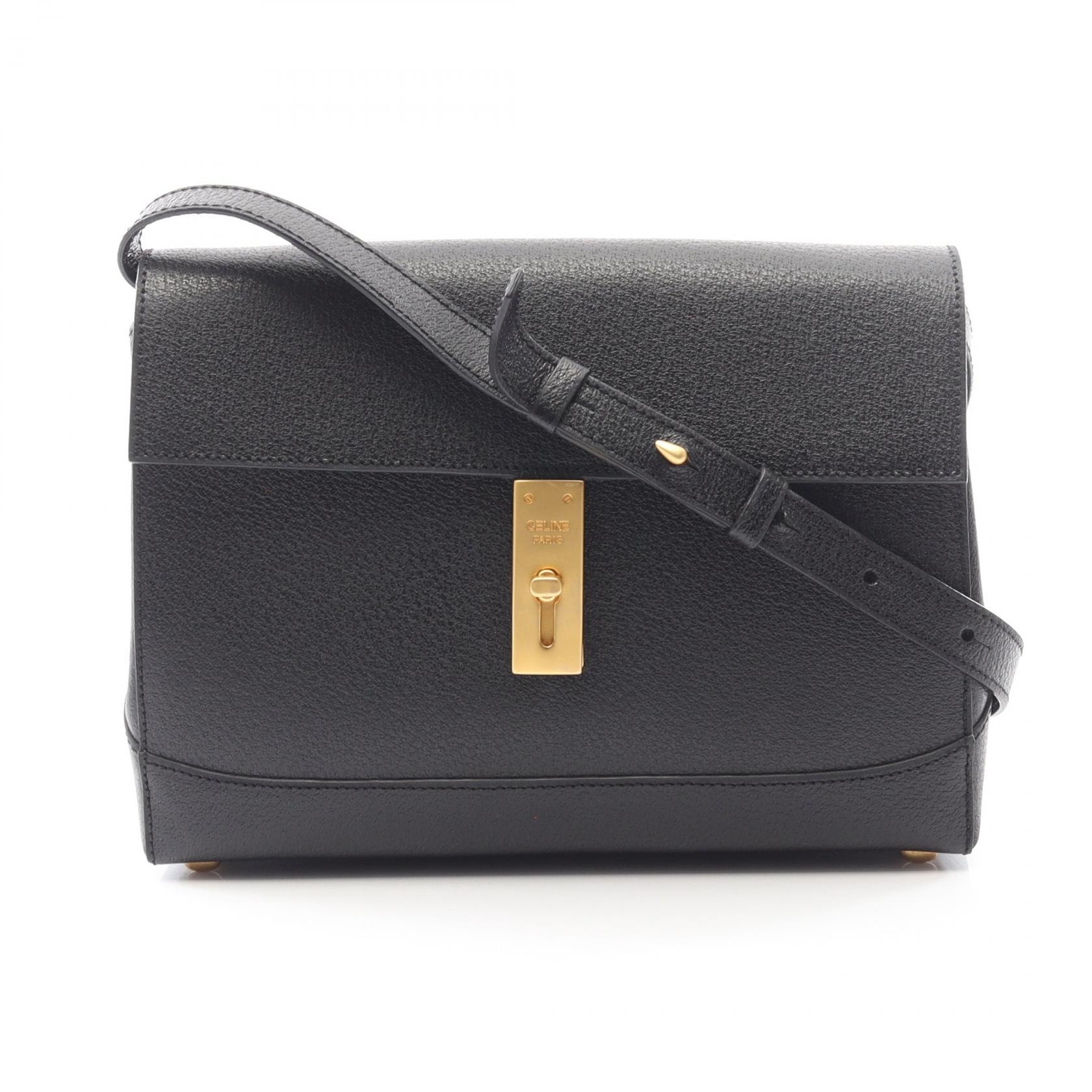 セリーヌ CELINE ショルダーバッグ バッグ レザー レディース ブラック系 【中古】