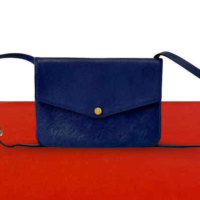 LOUIS VUITTON ルイヴィトン トワイス モノグラムアンプラント レザー ショルダーバッグ ブルー
32992