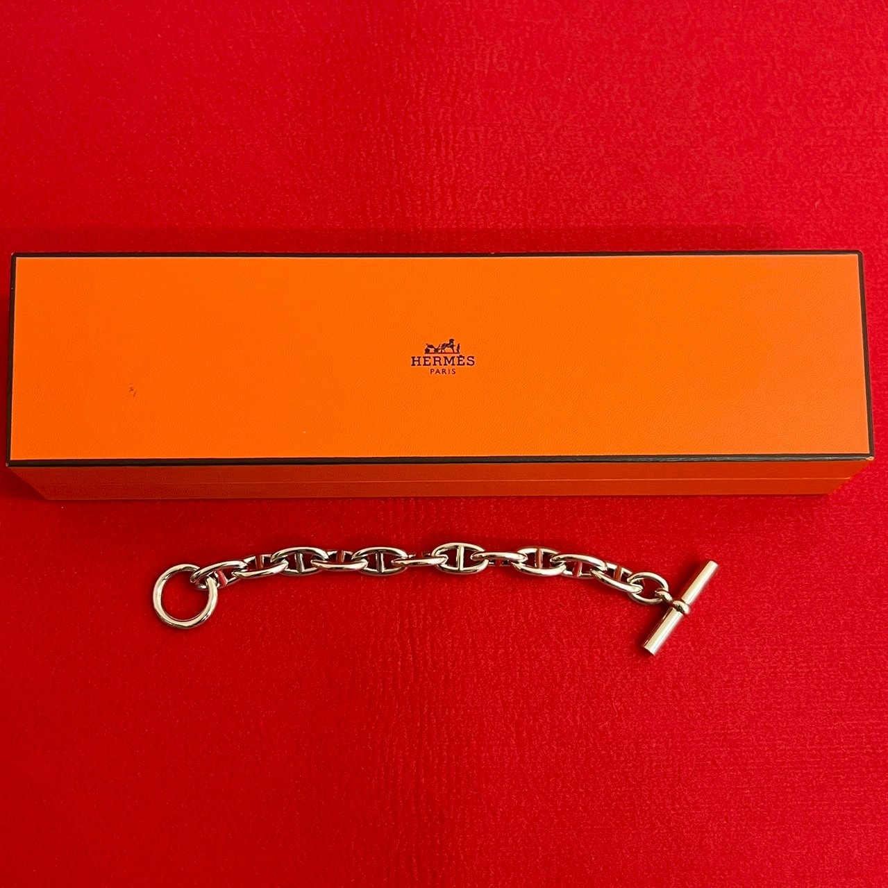 HERMES エルメス シェーヌダンクル GM 11コマ シルバー925 ブレスレット シルバー
 80784