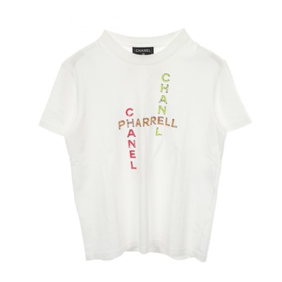シャネル CHANEL CHANEL × Pharrell Williams ロゴ 半袖Tシャツ 衣料品 トップス コットン レディース ホワイト系 / マルチカラー P61052K46833 【中古】