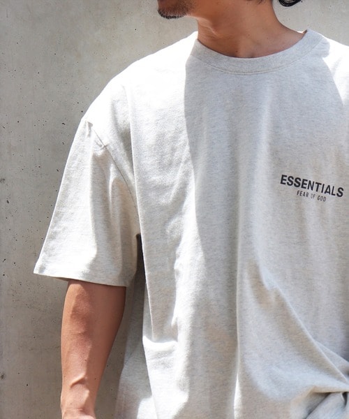 FEAR OF GOD ESSENTIALS Silicone Back Logo Short Sleeve T-Shirt "Light Oatmeal"