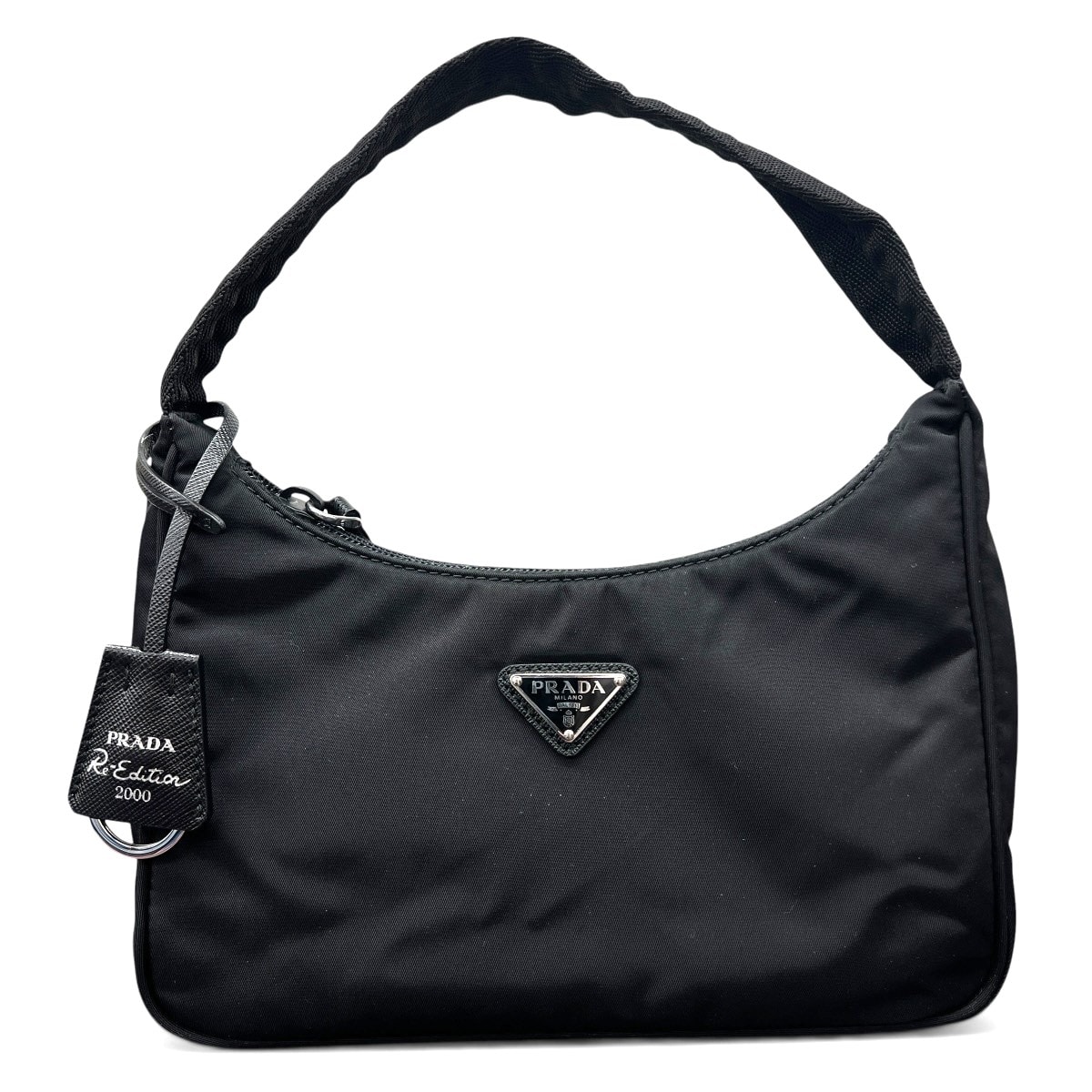 PRADA 極美品 プラダ Re-Edition 2000 リエディション RE-NYLON リナイロン ハンドバッグ 1NE515 RFID確認済 ナイロン ブラック トライアングルロゴ 三角プレート ロゴプレート Aランク 鑑定済 中古 プラダバッグ
