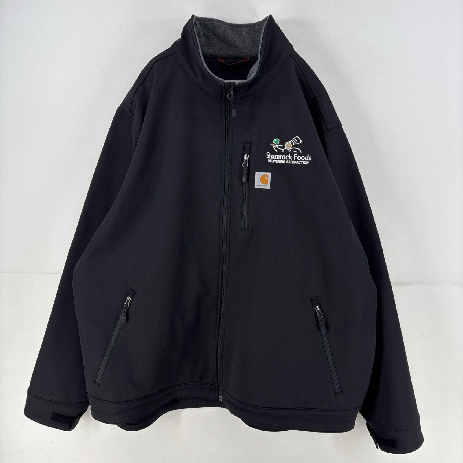 古着 カーハート Carhartt ジャケット ナイロン 大きいサイズ クローリージャケット フルジップ シェル 3XL  ブラック 無地 メンズ