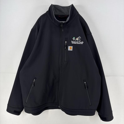 古着 カーハート Carhartt ジャケット ナイロン 大きいサイズ クローリージャケット フルジップ シェル 3XL ブラック 無地 メンズ