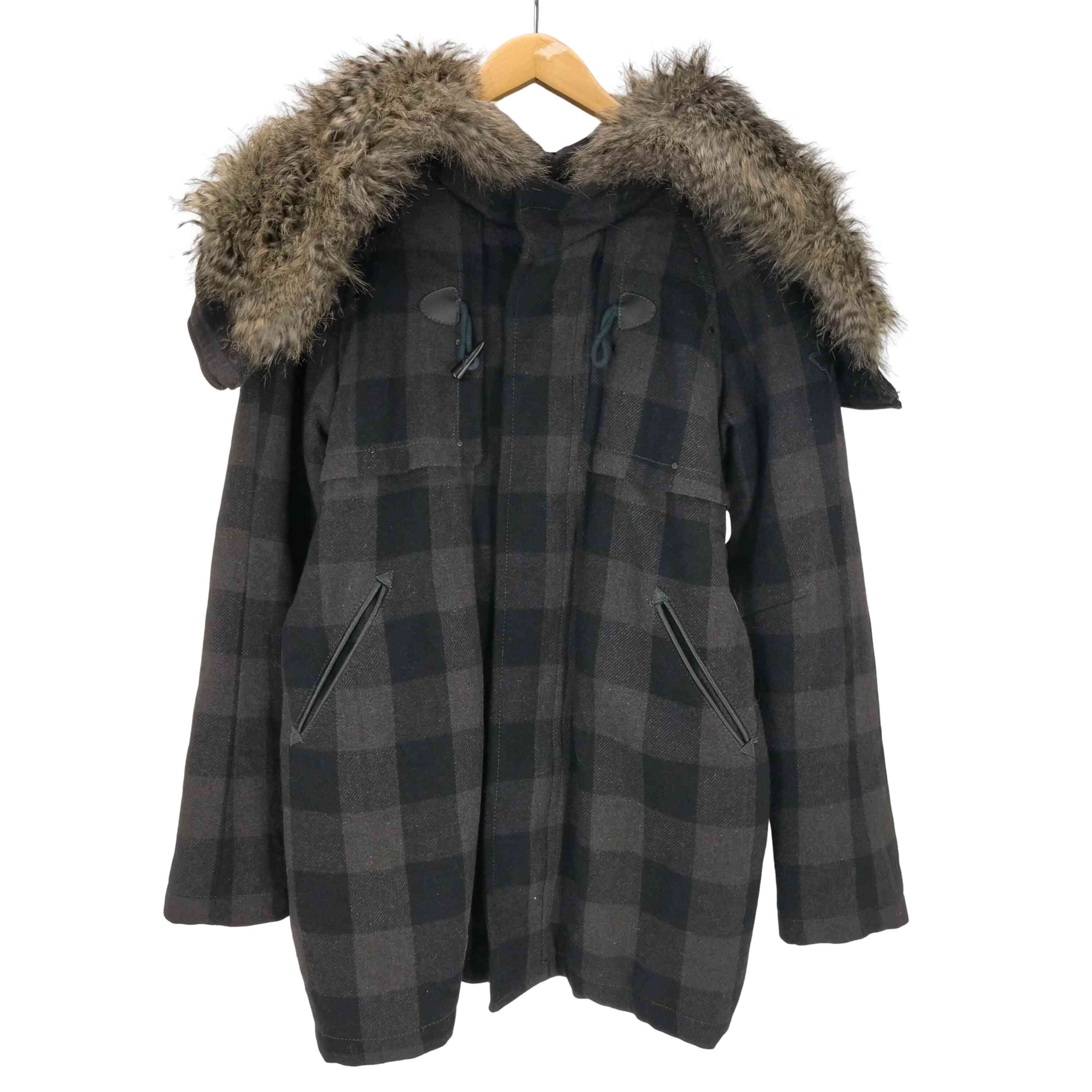 90-00S OLD N-3B TYPE Flight Mods Parka ロゴ エンブレム ガンフラップ付き ジップ ギミック フード バッファロー チェック モッズ パーカー IDEAL ジップ Y2K【1142063092529】