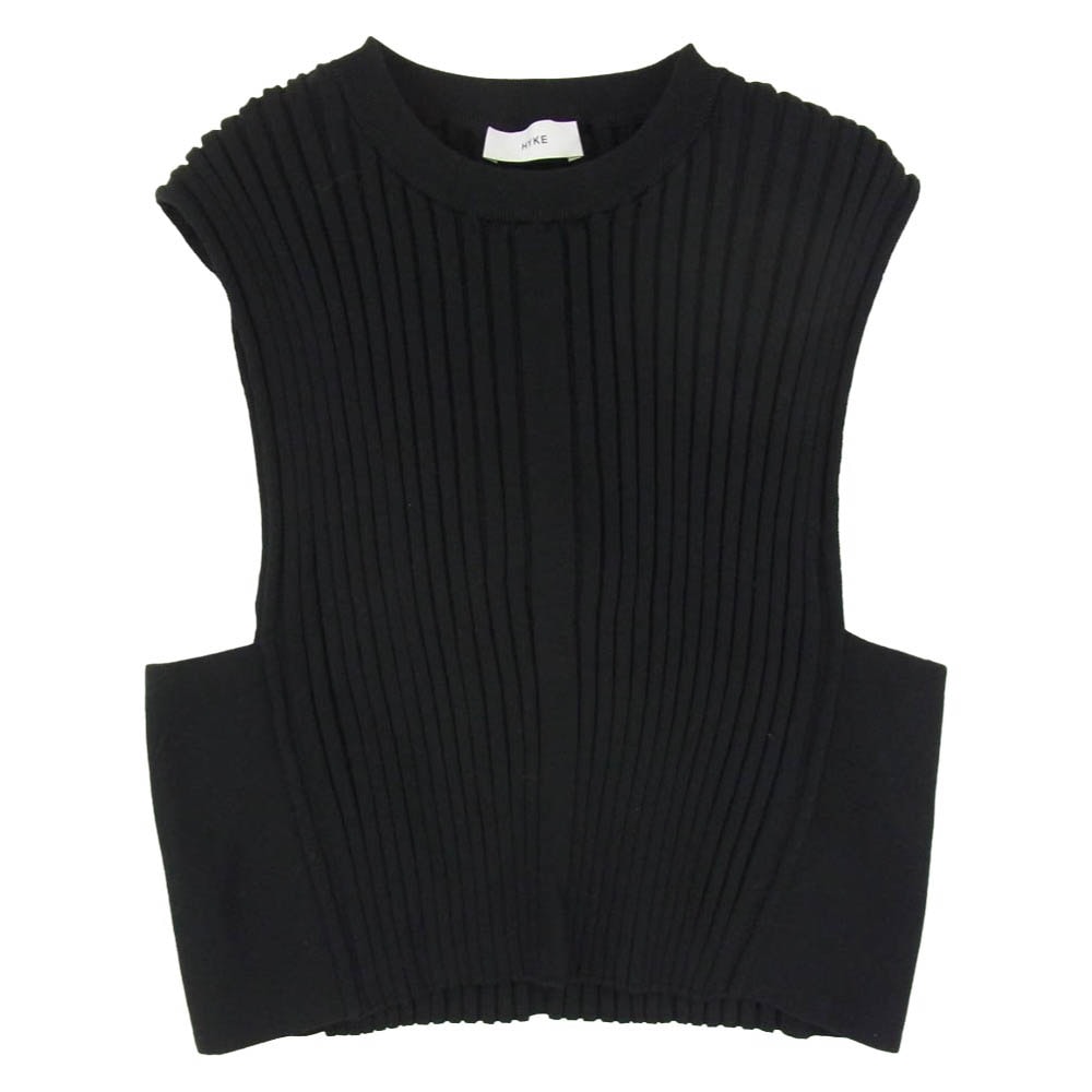 HYKE ハイク 242-11367 WIDE RIBBED CROPPED VEST ワイドリブ クロップド ベスト ブラック系 サイズ表記無【中古】