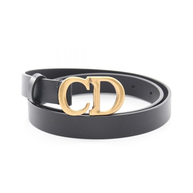 ディオール Dior CDロゴバックル ゴールド金具 ベルト 衣料品 レザー レディース ブラック系 【中古】