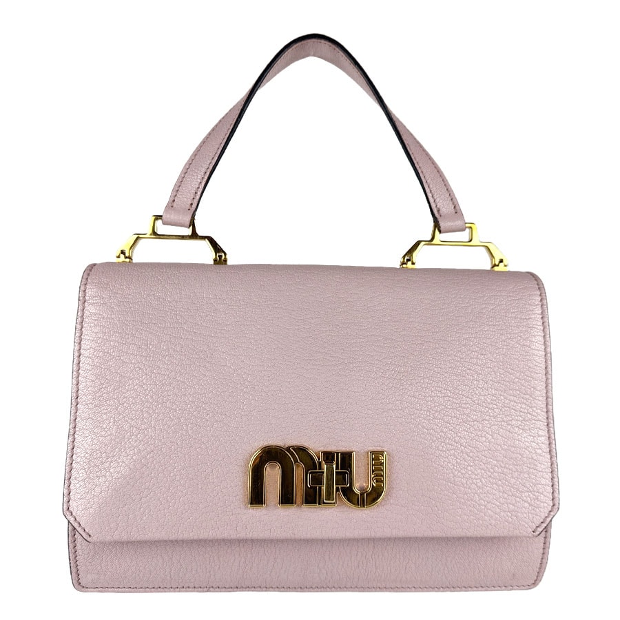 ミュウミュウ MIUMIU ショルダーバッグ ハンドバッグ レザー ピンク レディース 5BA062【中古】 z8973