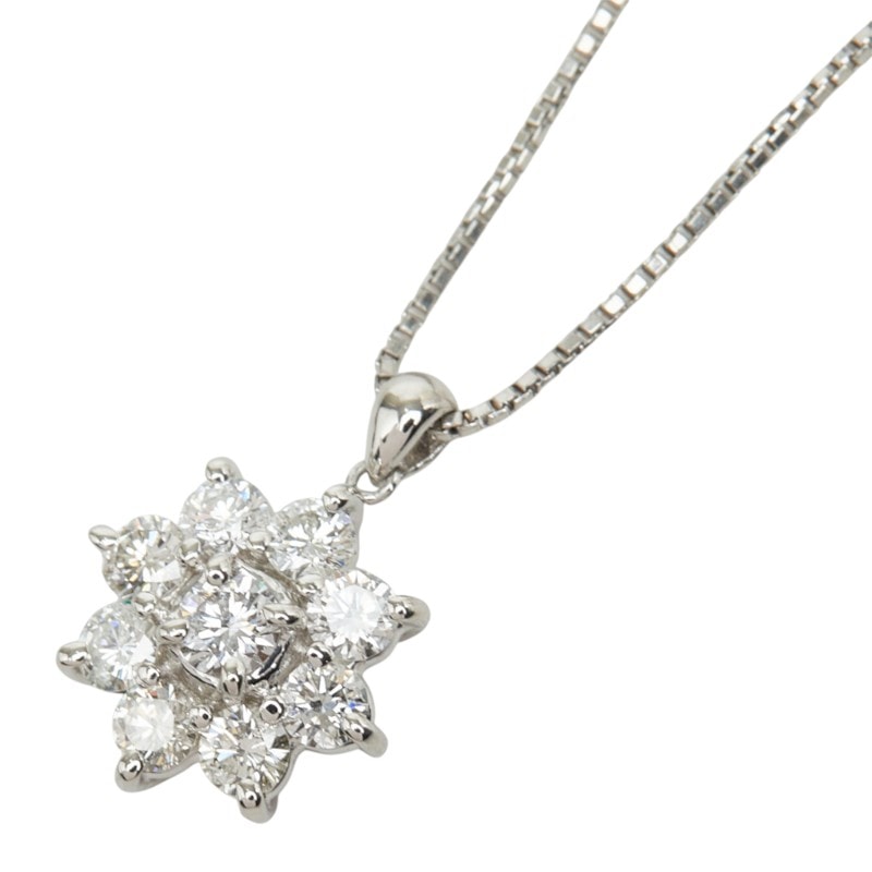 セイコー Pt900 プラチナ Pt850 プラチナ ダイヤモンド ダイヤ0.54ct 雪の結晶 スノーモチーフ ペンダント ネックレス レディース SEIKO 中古