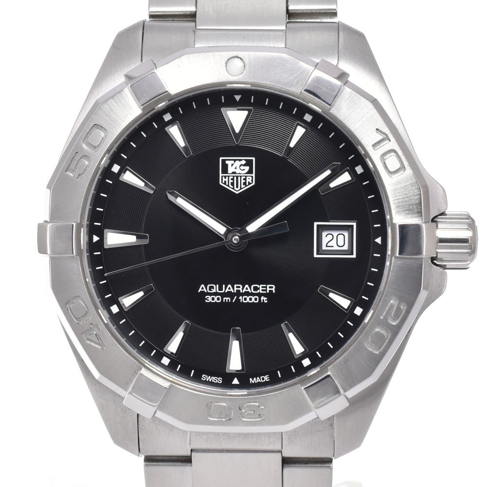 タグホイヤー TAG HEUER WAY1110 アクアレーサー ブラック クォーツ メンズ 美品 箱・保証書付き 腕時計 N#151293