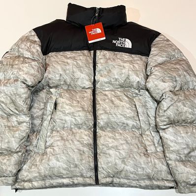 Supreme x The North Face Nuptse Jacket "White Paper Print"