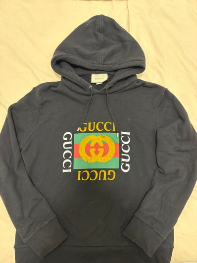 GUCCI Vintage Logo Cotton Sweatshirt "Black"