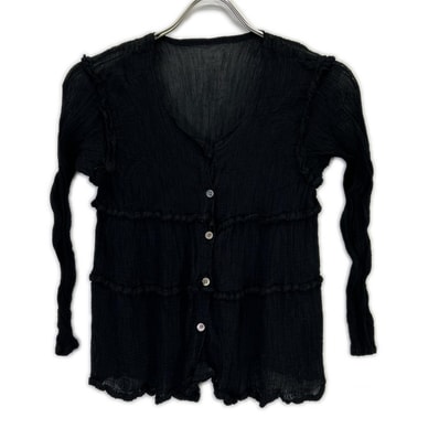 ミーイッセイミヤケ ブラック MI23FJ142 ウォッシュプリーツ カーディガン 表記無し