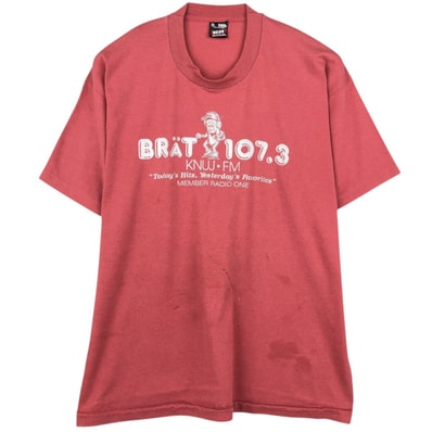 古着 90年代 フルーツオブザルーム FRUIT OF THE LOOM KNUJ-FM アドバタイジングTシャツ USA製 メンズXL相当 ヴィンテージ/eaa626638